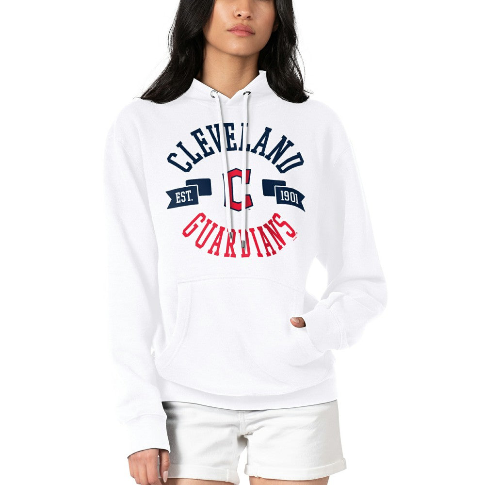 Cleveland Guardians G-III 4Her by Carl Banks Women's City Graphic Pullover Hoodie - White