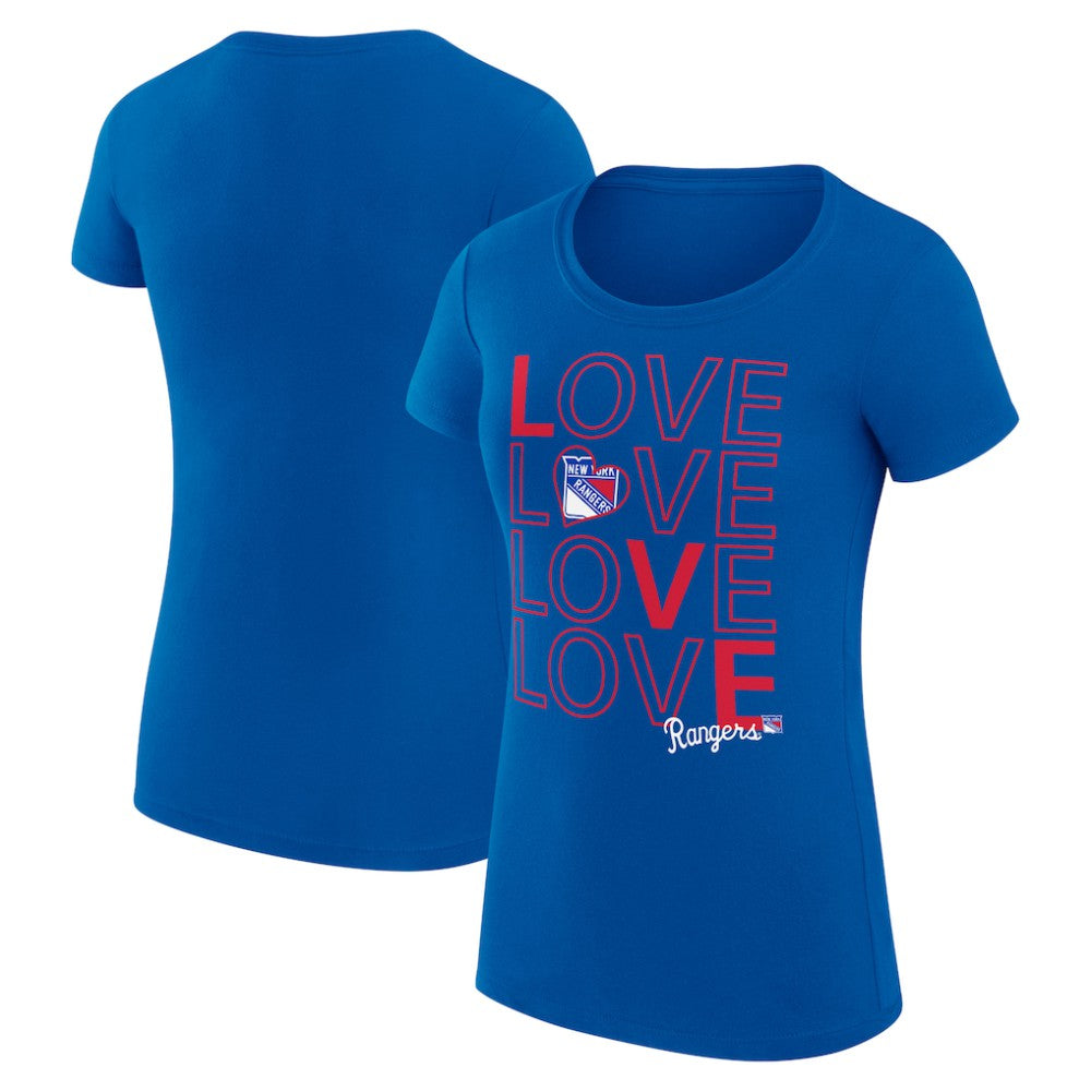 New York Rangers G-III 4Her by Carl Banks Women's Super-Slim Fit Lightweight Hockey Love T-Shirt