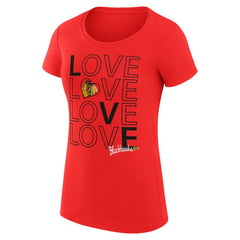 Chicago Blackhawks G-III 4Her by Carl Banks Women's Super-Slim Fit Lightweight Hockey Love T-Shirt