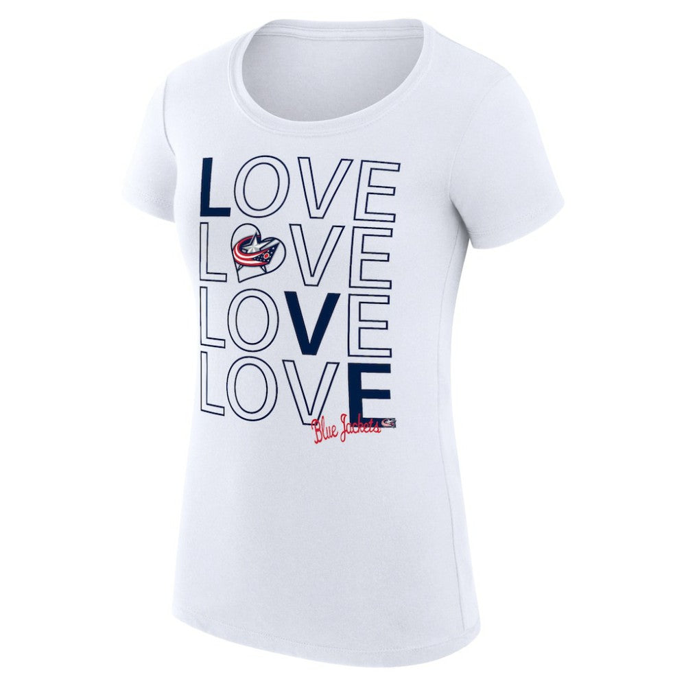 Columbus Blue Jackets G-III 4Her by Carl Banks Women's Super-Slim Fit Lightweight Hockey Love T-Shirt