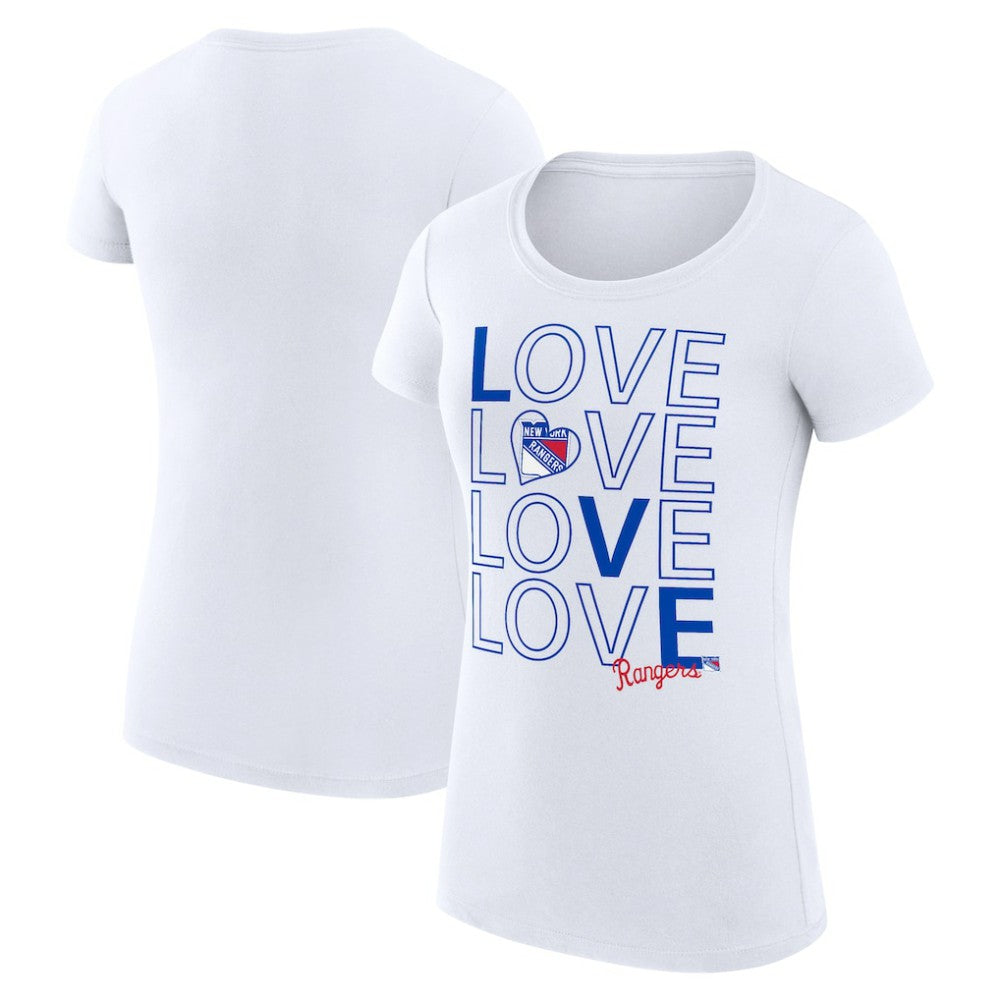 New York Rangers G-III 4Her by Carl Banks Women's Super-Slim Fit Lightweight Hockey Love T-Shirt