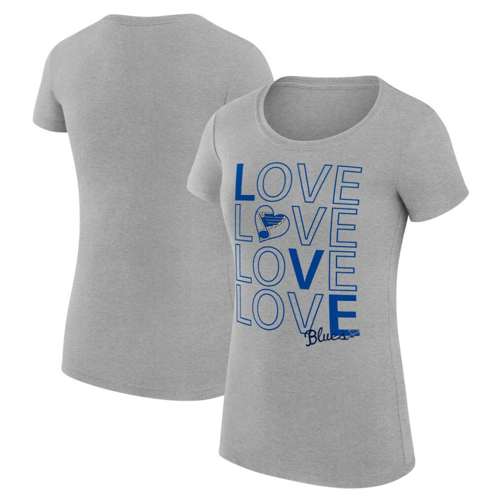 St. Louis Blues G-III 4Her by Carl Banks Women's Super-Slim Fit Lightweight Hockey Love T-Shirt