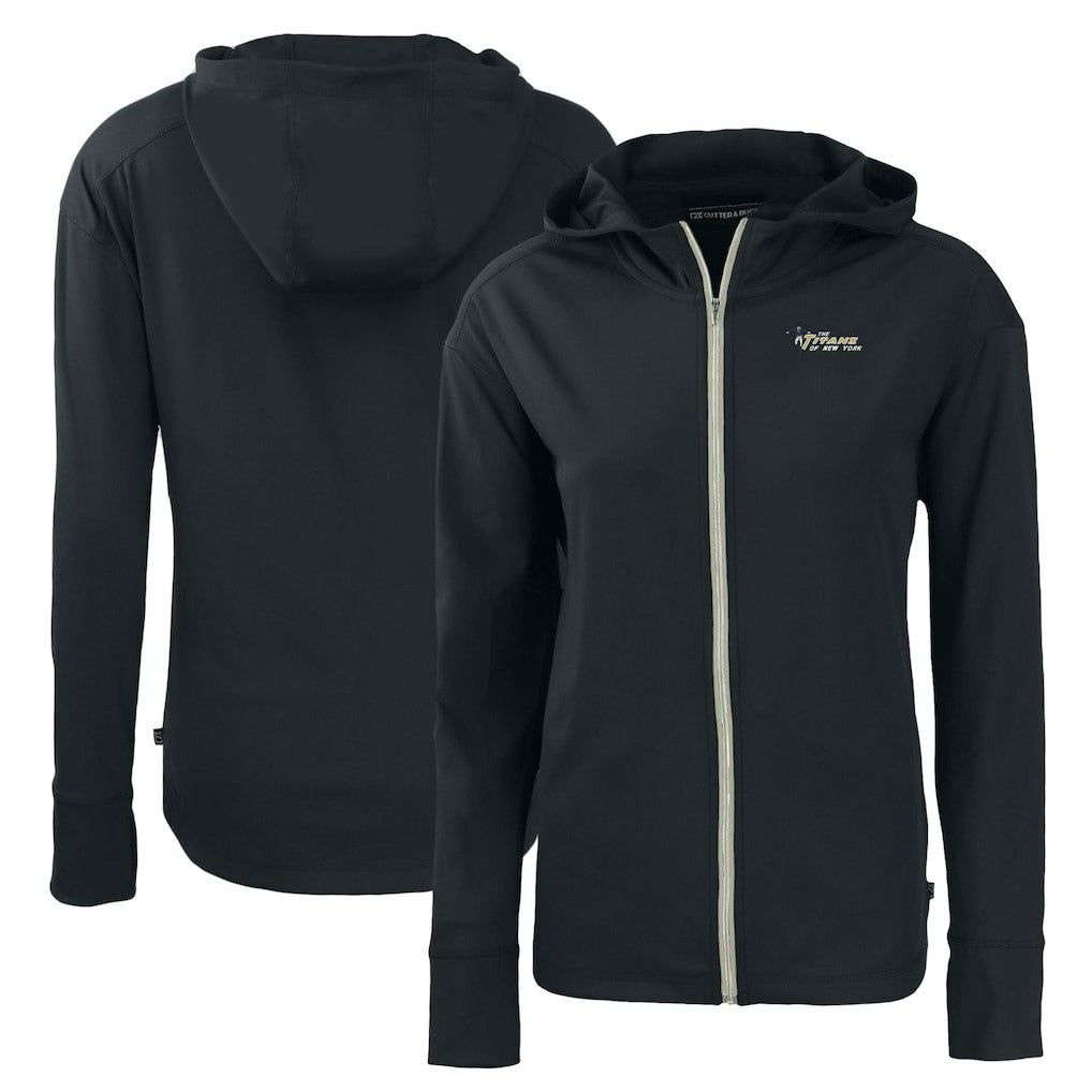 NFL New York Jets Cutter & Buck Women's Throwback Daybreak Eco Recycled Half-Zip Hoodie