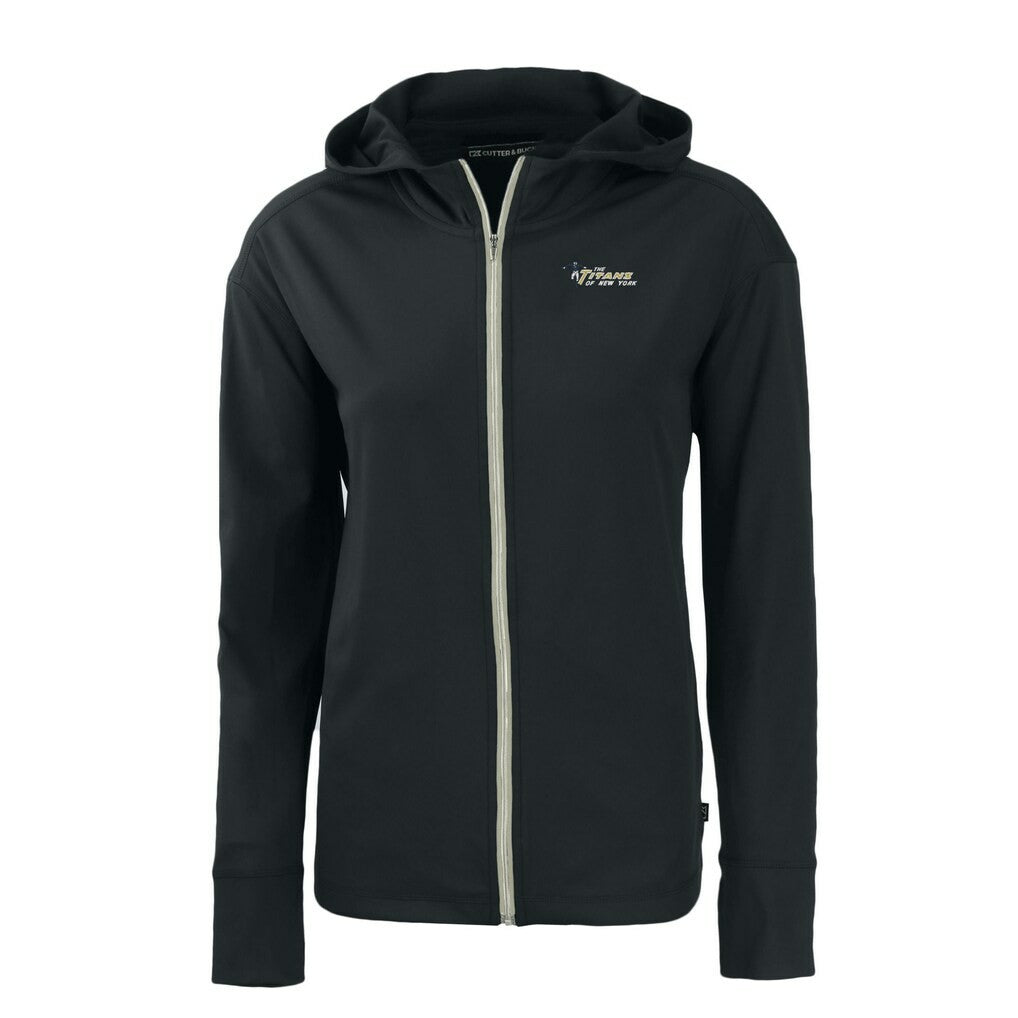 NFL New York Jets Cutter & Buck Women's Throwback Daybreak Eco Recycled Half-Zip Hoodie