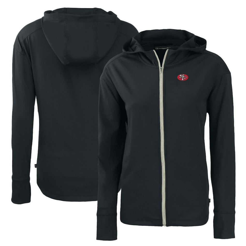 NFL San Francisco 49ers Cutter & Buck Women's Throwback Daybreak Eco Recycled Half-Zip Hoodie
