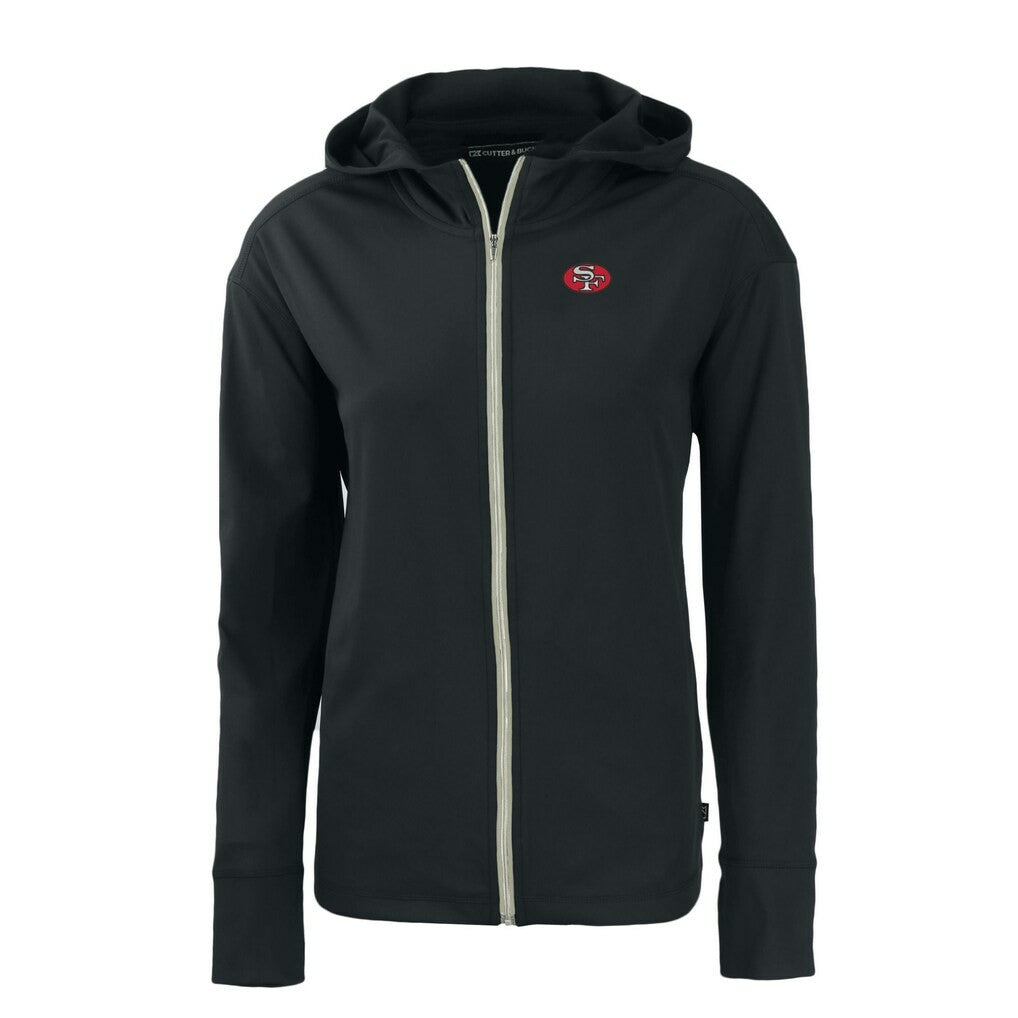 NFL San Francisco 49ers Cutter & Buck Women's Throwback Daybreak Eco Recycled Half-Zip Hoodie