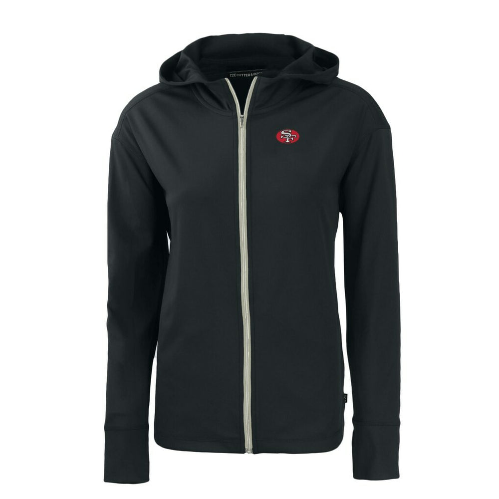 NFL San Francisco 49ers Cutter & Buck Women's Throwback Daybreak Eco Recycled Half-Zip Hoodie