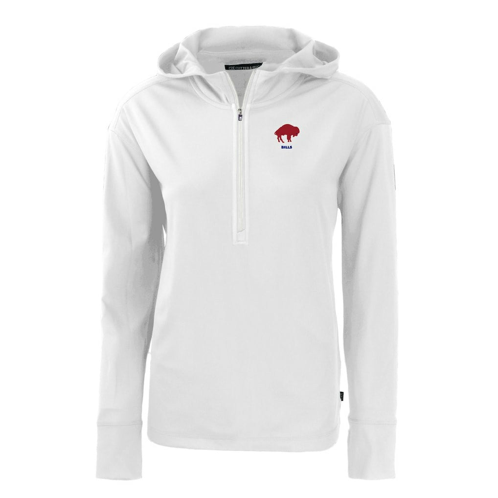 NFL Buffalo Bills Cutter & Buck Women's Throwback Daybreak Eco Recycled Half-Zip Hoodie