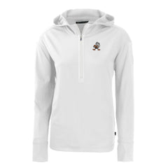 NFL Cleveland Browns Cutter & Buck Women's Throwback Daybreak Eco Recycled Half-Zip Hoodie