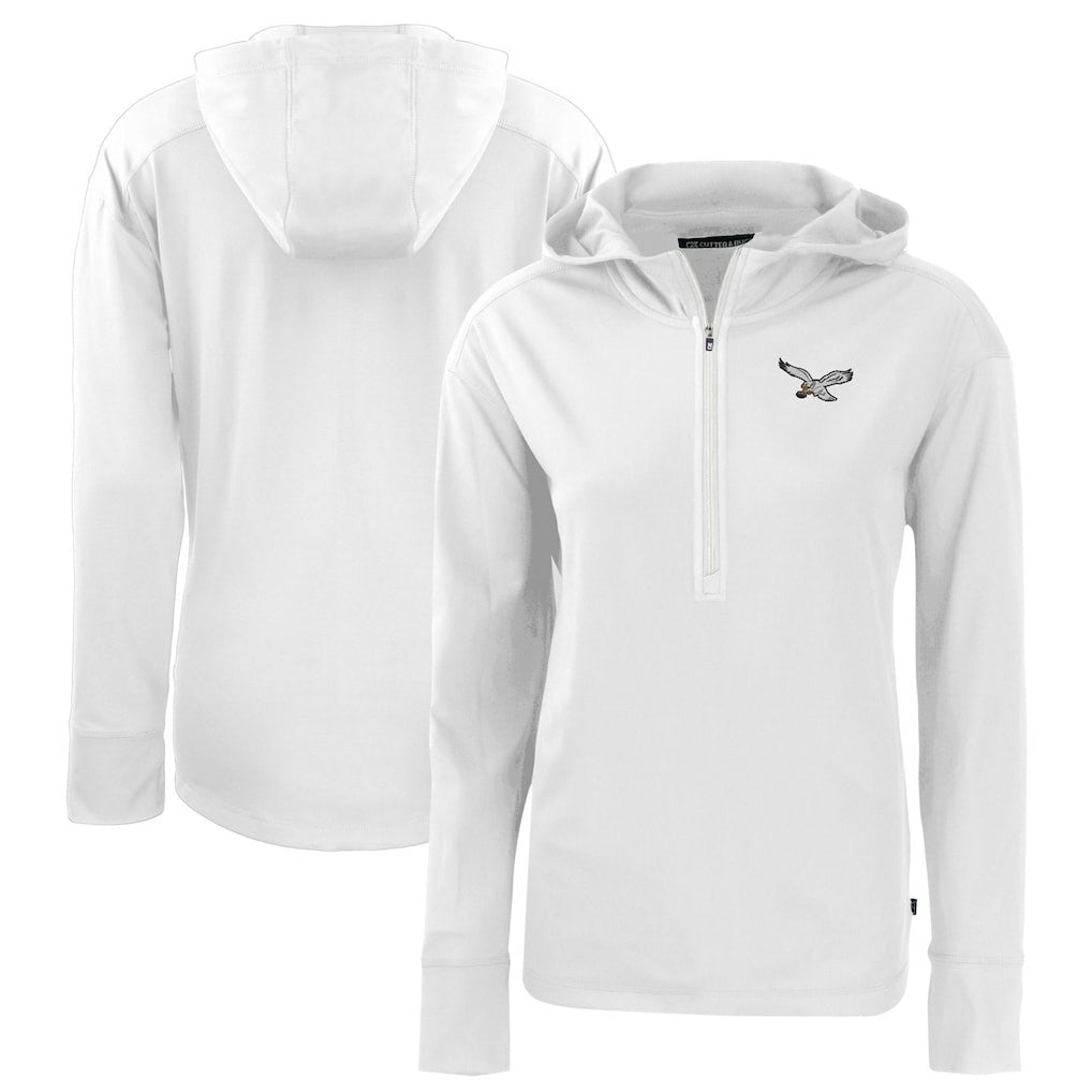 NFL Philadelphia Eagles Cutter & Buck Women's Throwback Daybreak Eco Recycled Half-Zip Hoodie