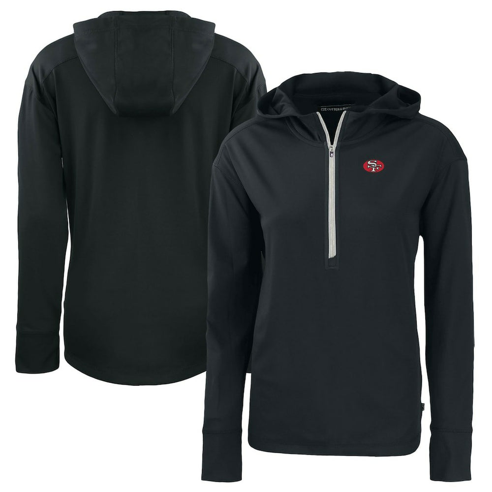 NFL San Francisco 49ers Cutter & Buck Women's Throwback Daybreak Eco Recycled Half-Zip Hoodie