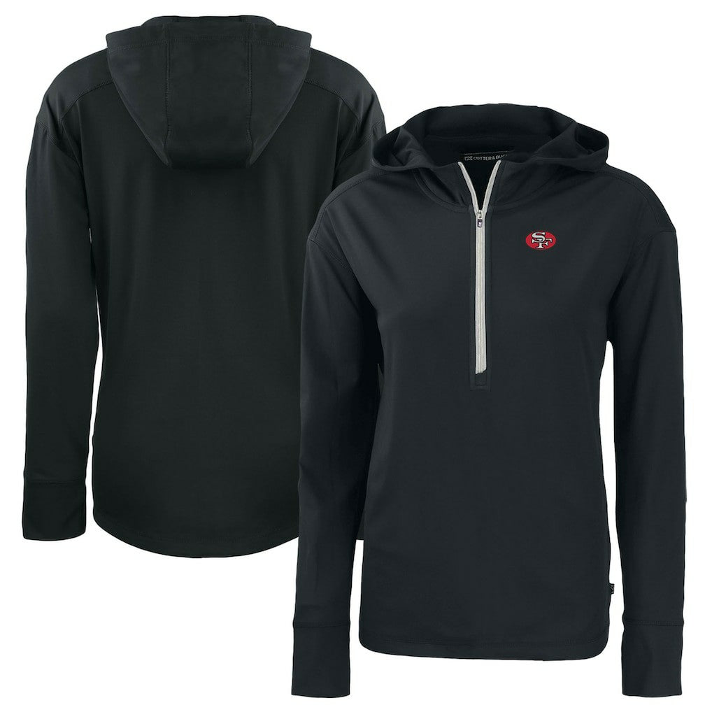 NFL San Francisco 49ers Cutter & Buck Women's Throwback Daybreak Eco Recycled Half-Zip Hoodie
