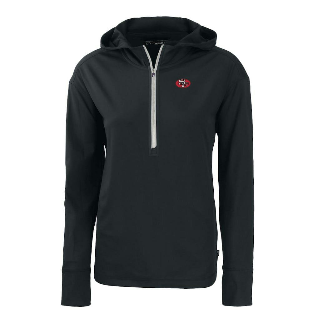 NFL San Francisco 49ers Cutter & Buck Women's Throwback Daybreak Eco Recycled Half-Zip Hoodie