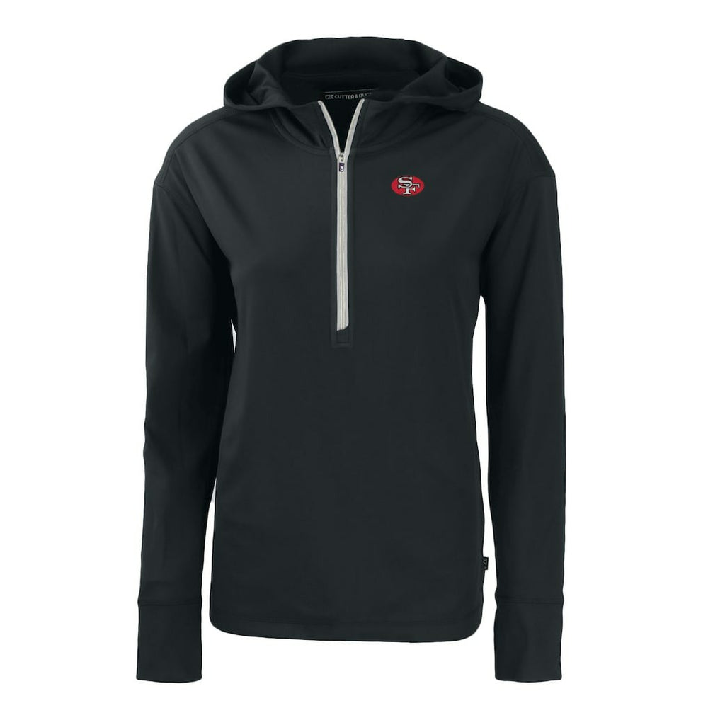 NFL San Francisco 49ers Cutter & Buck Women's Throwback Daybreak Eco Recycled Half-Zip Hoodie