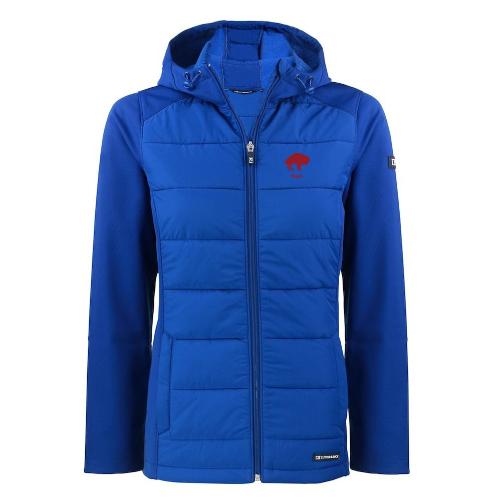 NFL Buffalo Bills Cutter & Buck Women's Throwback Evoke Hybrid Eco Softshell Recycled Full-Zip Hoodie Jacket