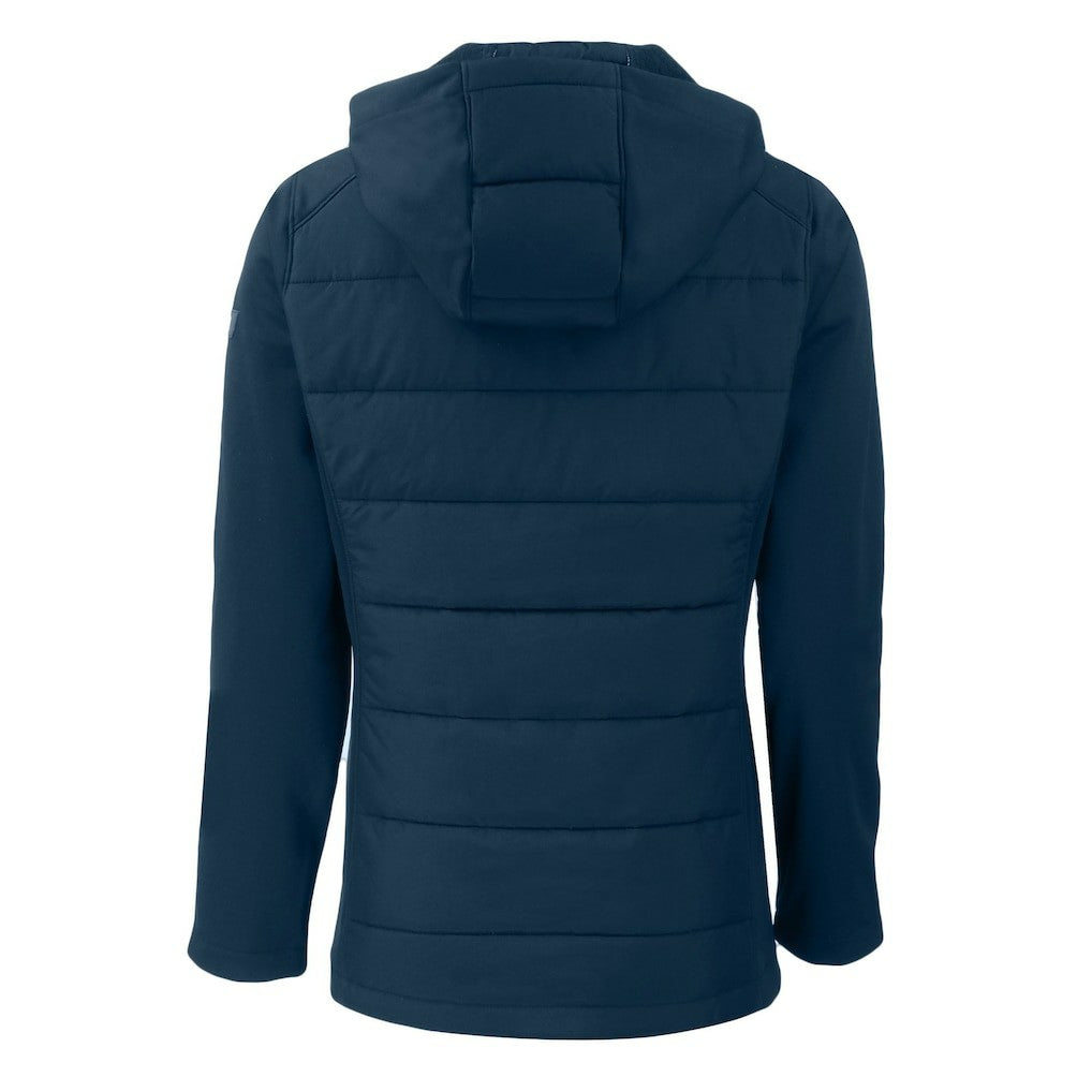 NFL Chicago Bears Cutter & Buck Women's Throwback Evoke Hybrid Eco Softshell Recycled Full-Zip Hoodie Jacket