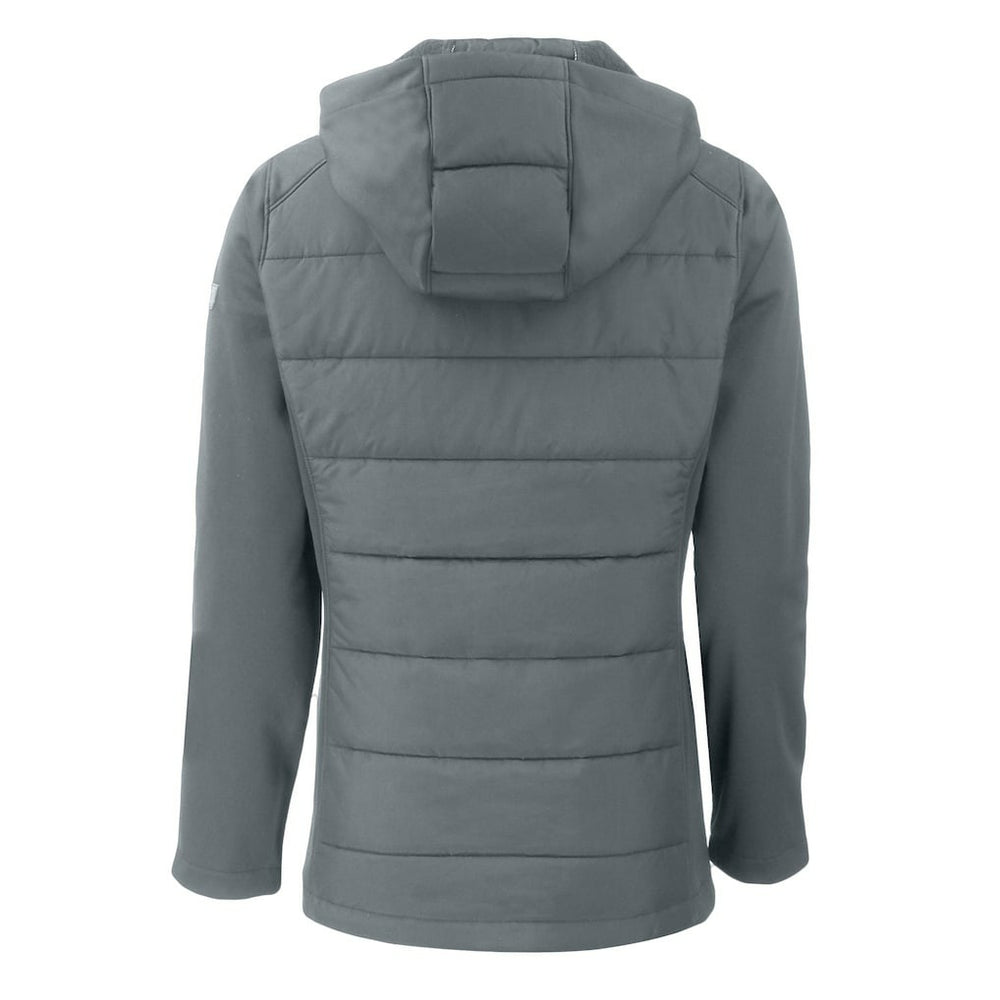 NFL Miami Dolphins Cutter & Buck Women's Throwback Evoke Hybrid Eco Softshell Recycled Full-Zip Hoodie Jacket