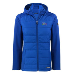 NFL Seattle Seahawks Cutter & Buck Women's Throwback Evoke Hybrid Eco Softshell Recycled Full-Zip Hoodie Jacket