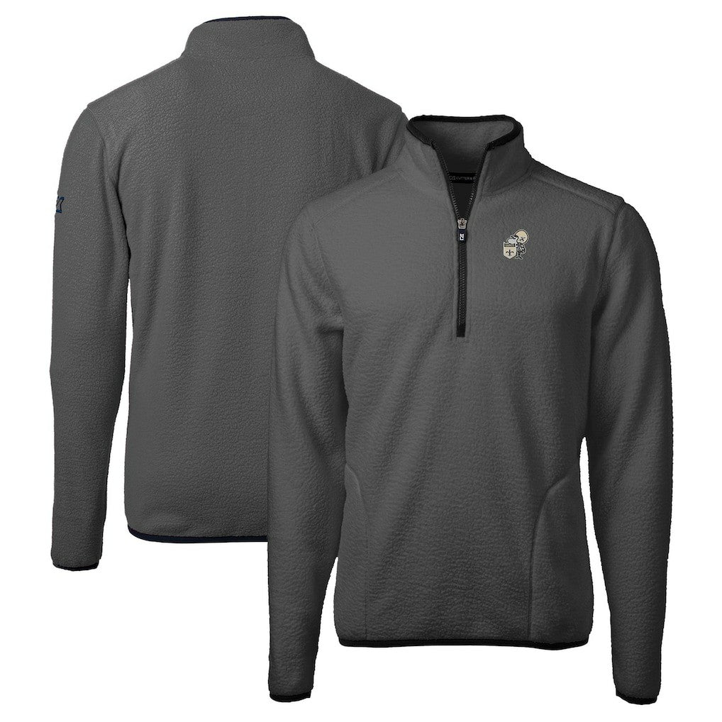 NFL New Orleans Saints Cutter & Buck Throwback Cascade Eco Sherpa Fleece Quarter-Zip Pullover Jacket