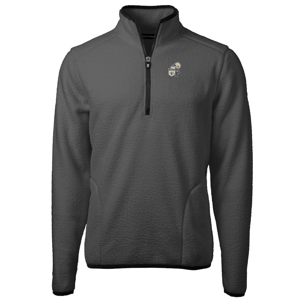 NFL New Orleans Saints Cutter & Buck Throwback Cascade Eco Sherpa Fleece Quarter-Zip Pullover Jacket