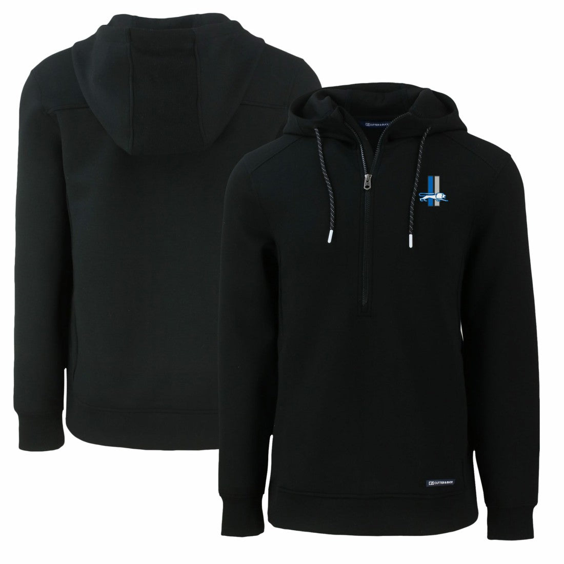 NFL Detroit Lions Cutter & Buck Throwback Roam Eco Half-Zip Recycled Pullover Hoodie