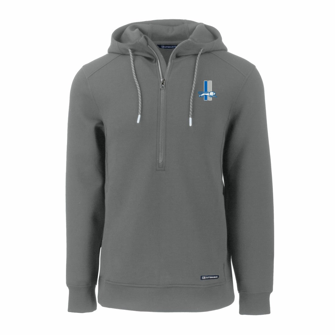 NFL Detroit Lions Cutter & Buck Throwback Roam Eco Half-Zip Recycled Pullover Hoodie