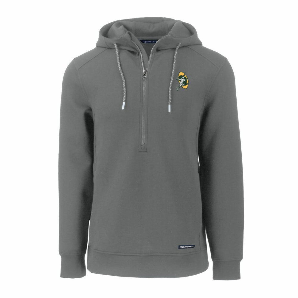 NFL Green Bay Packers Cutter & Buck Throwback Roam Eco Half-Zip Recycled Pullover Hoodie