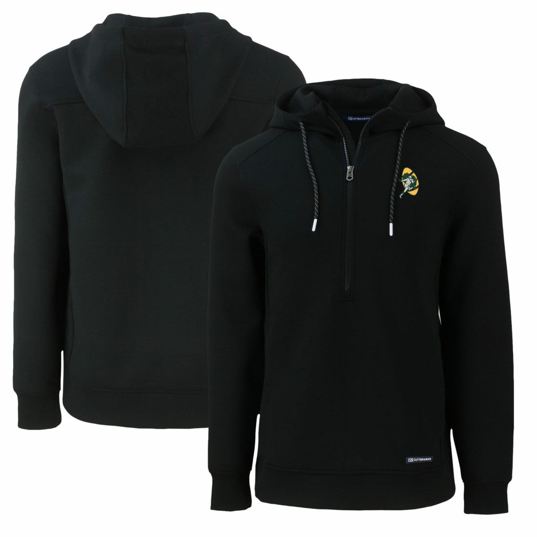 NFL Green Bay Packers Cutter & Buck Throwback Roam Eco Half-Zip Recycled Pullover Hoodie