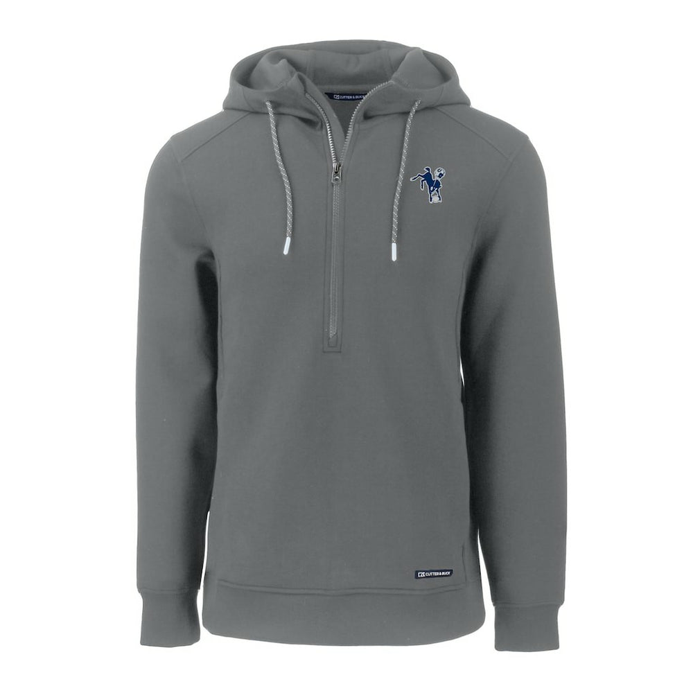 NFL Indianapolis Colts Cutter & Buck Throwback Roam Eco Half-Zip Recycled Pullover Hoodie