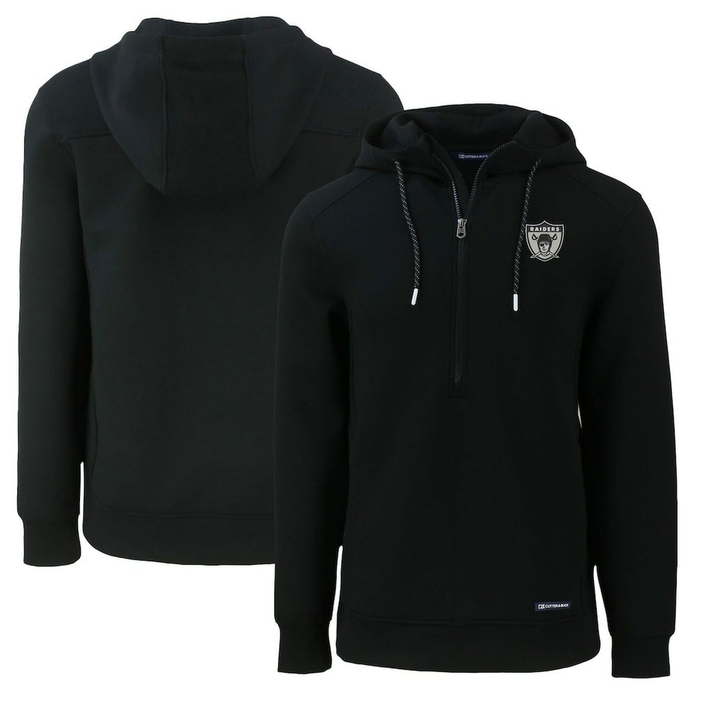 NFL Las Vegas Raiders Cutter & Buck Throwback Roam Eco Half-Zip Recycled Pullover Hoodie