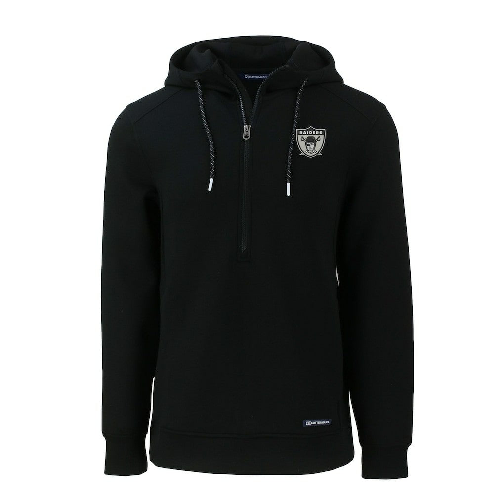 NFL Las Vegas Raiders Cutter & Buck Throwback Roam Eco Half-Zip Recycled Pullover Hoodie