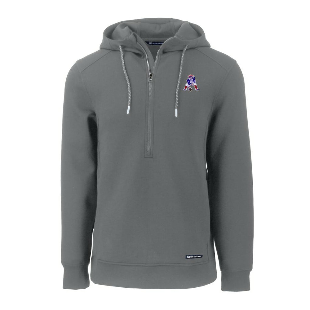 NFL New England Patriots Cutter & Buck Throwback Roam Eco Half-Zip Recycled Pullover Hoodie