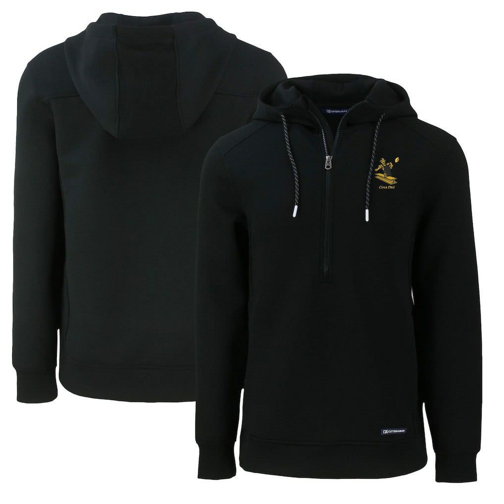 NFL Pittsburgh Steelers Cutter & Buck Throwback Roam Eco Half-Zip Recycled Pullover Hoodie