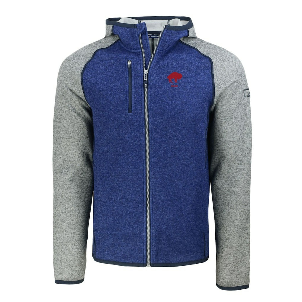 NFL Buffalo Bills Cutter & Buck Throwback Mainsail Sweater-Knit Full-Zip Hoodie