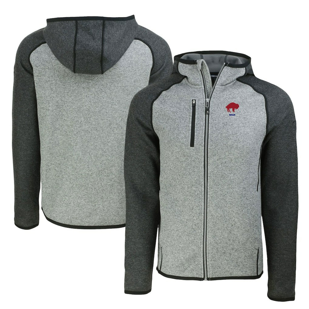 NFL Buffalo Bills Cutter & Buck Throwback Mainsail Sweater-Knit Full-Zip Hoodie