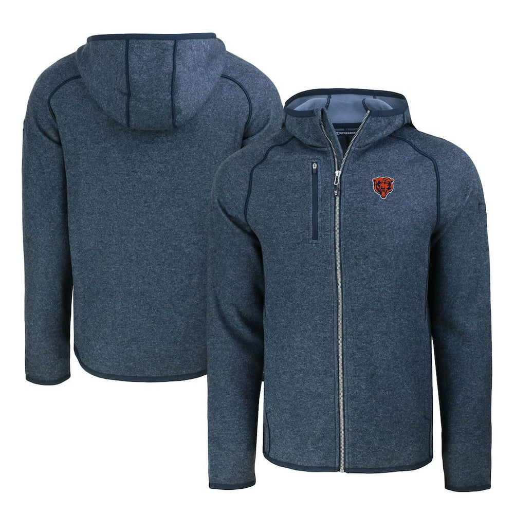 NFL Chicago Bears Cutter & Buck Throwback Mainsail Sweater-Knit Full-Zip Hoodie