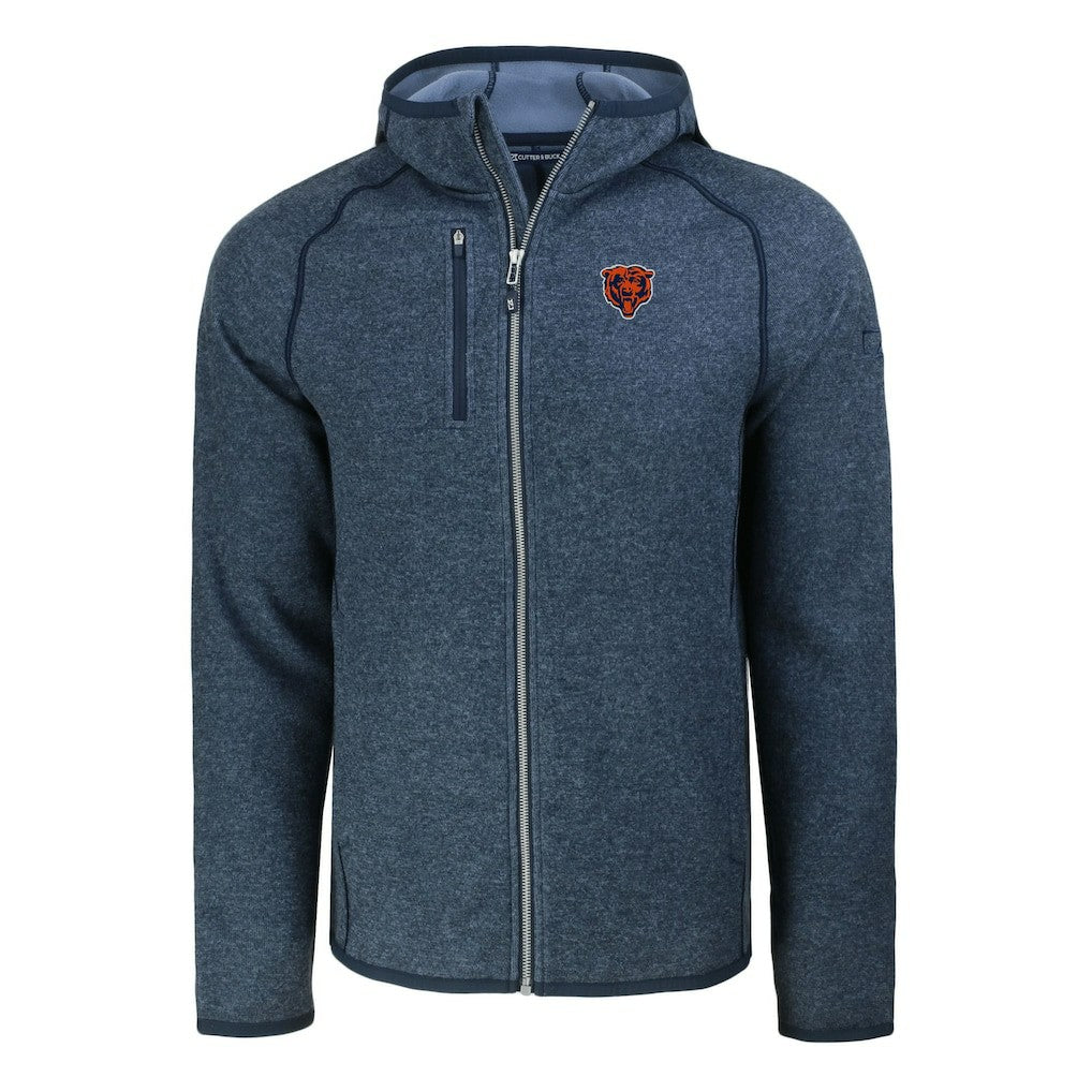 NFL Chicago Bears Cutter & Buck Throwback Mainsail Sweater-Knit Full-Zip Hoodie