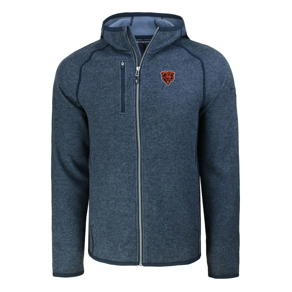 NFL Chicago Bears Cutter & Buck Throwback Mainsail Sweater-Knit Full-Zip Hoodie