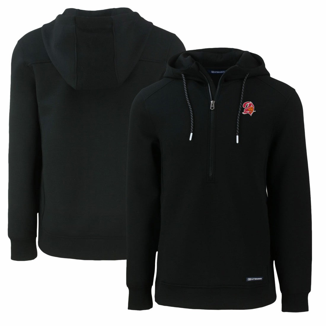 NFL Tampa Bay Buccaneers Cutter & Buck Throwback Roam Eco Half-Zip Recycled Pullover Hoodie