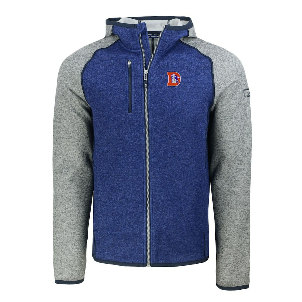 NFL Denver Broncos Cutter & Buck Throwback Mainsail Sweater-Knit Full-Zip Hoodie