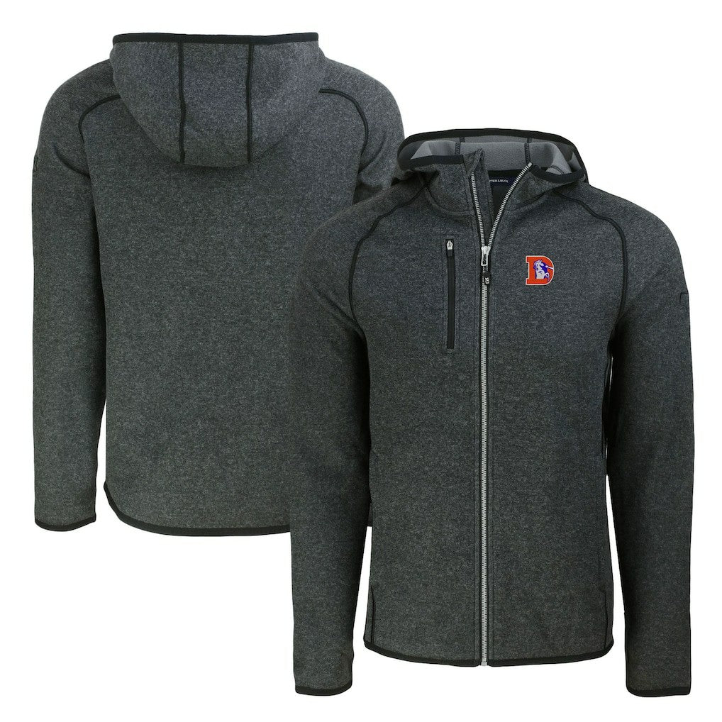 NFL Denver Broncos Cutter & Buck Throwback Mainsail Sweater-Knit Full-Zip Hoodie