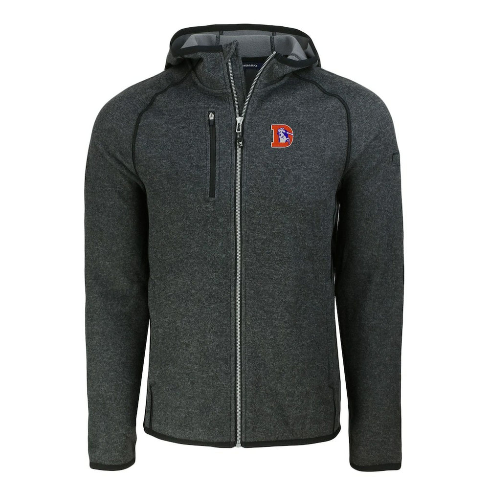 NFL Denver Broncos Cutter & Buck Throwback Mainsail Sweater-Knit Full-Zip Hoodie