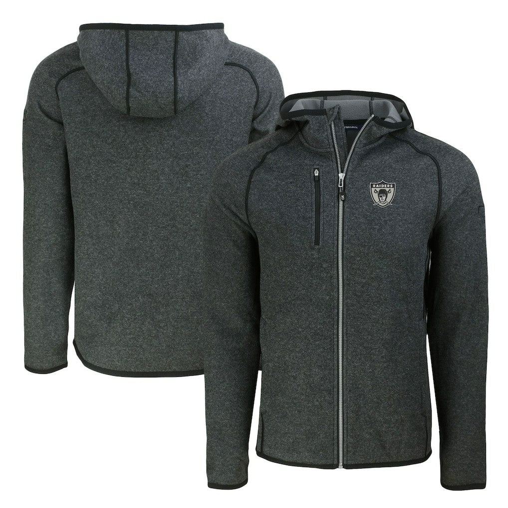 NFL Las Vegas Raiders Cutter & Buck Throwback Mainsail Sweater-Knit Full-Zip Hoodie