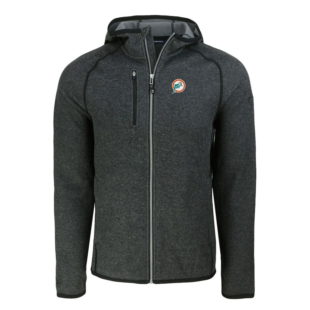 NFL Miami Dolphins Cutter & Buck Throwback Mainsail Sweater-Knit Full-Zip Hoodie