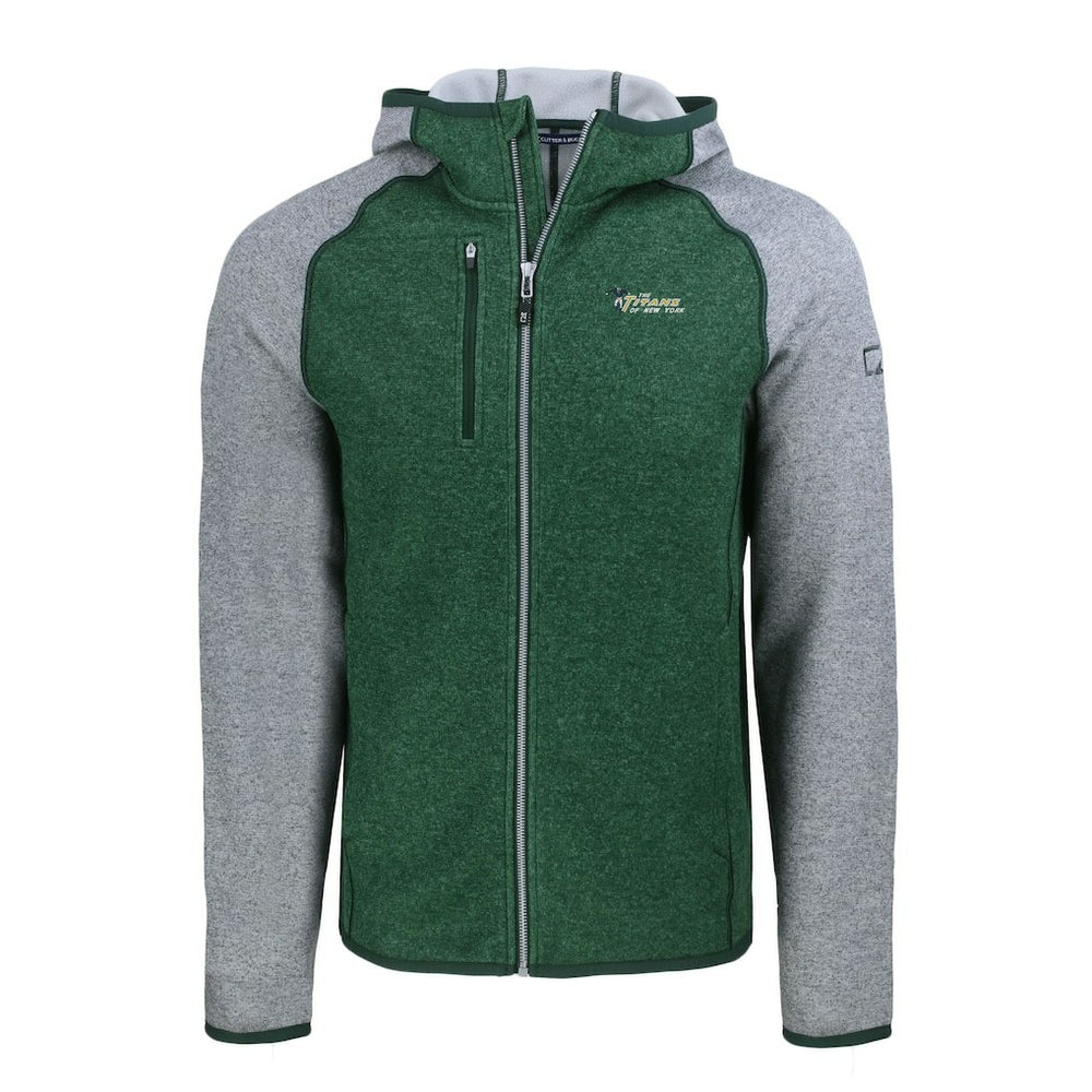 NFL New York Jets Cutter & Buck Throwback Mainsail Sweater-Knit Full-Zip Hoodie