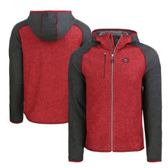 NFL San Francisco 49ers Cutter & Buck Throwback Mainsail Sweater-Knit Full-Zip Hoodie