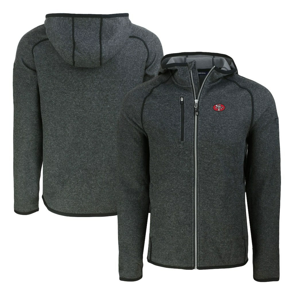 NFL San Francisco 49ers Cutter & Buck Throwback Mainsail Sweater-Knit Full-Zip Hoodie