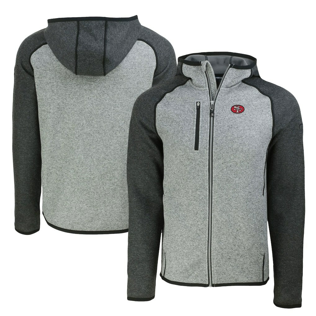 NFL San Francisco 49ers Cutter & Buck Throwback Mainsail Sweater-Knit Full-Zip Hoodie
