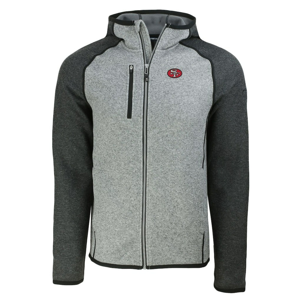 NFL San Francisco 49ers Cutter & Buck Throwback Mainsail Sweater-Knit Full-Zip Hoodie