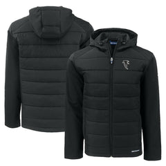 NFL Atlanta Falcons Cutter & Buck Throwback Evoke Hybrid Eco Softshell Recycled Full-Zip Hoodie Jacket